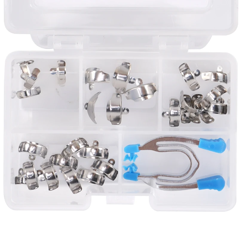 

1 коробка G3, стоматологические матричные ленты, металлические пружинные зажимные кольца, секционные контурные матричные системы, зажимы, клинья