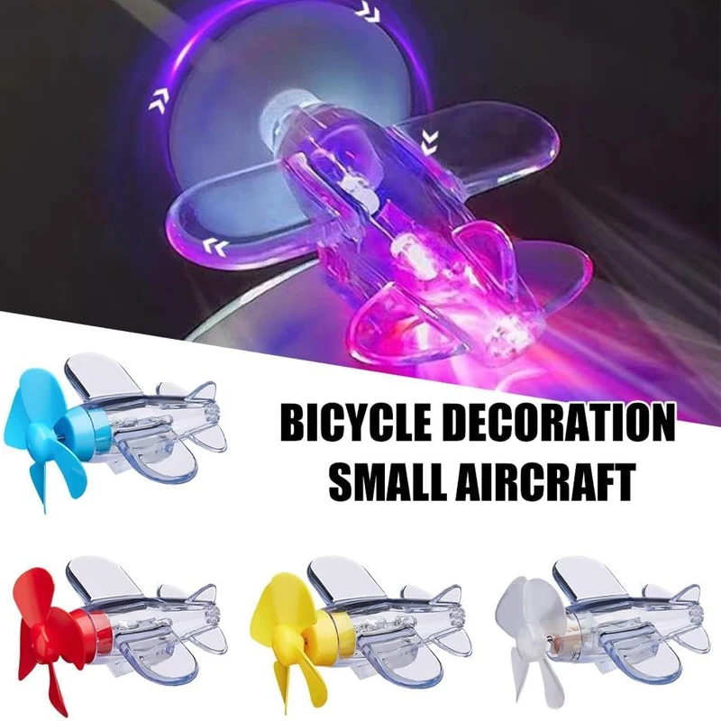 Motorcycle & Car Electric LED Colorful Lights Motorcycles Handbar Decoration Waterproof Rotatable Airplane Wind-Powered Airplane