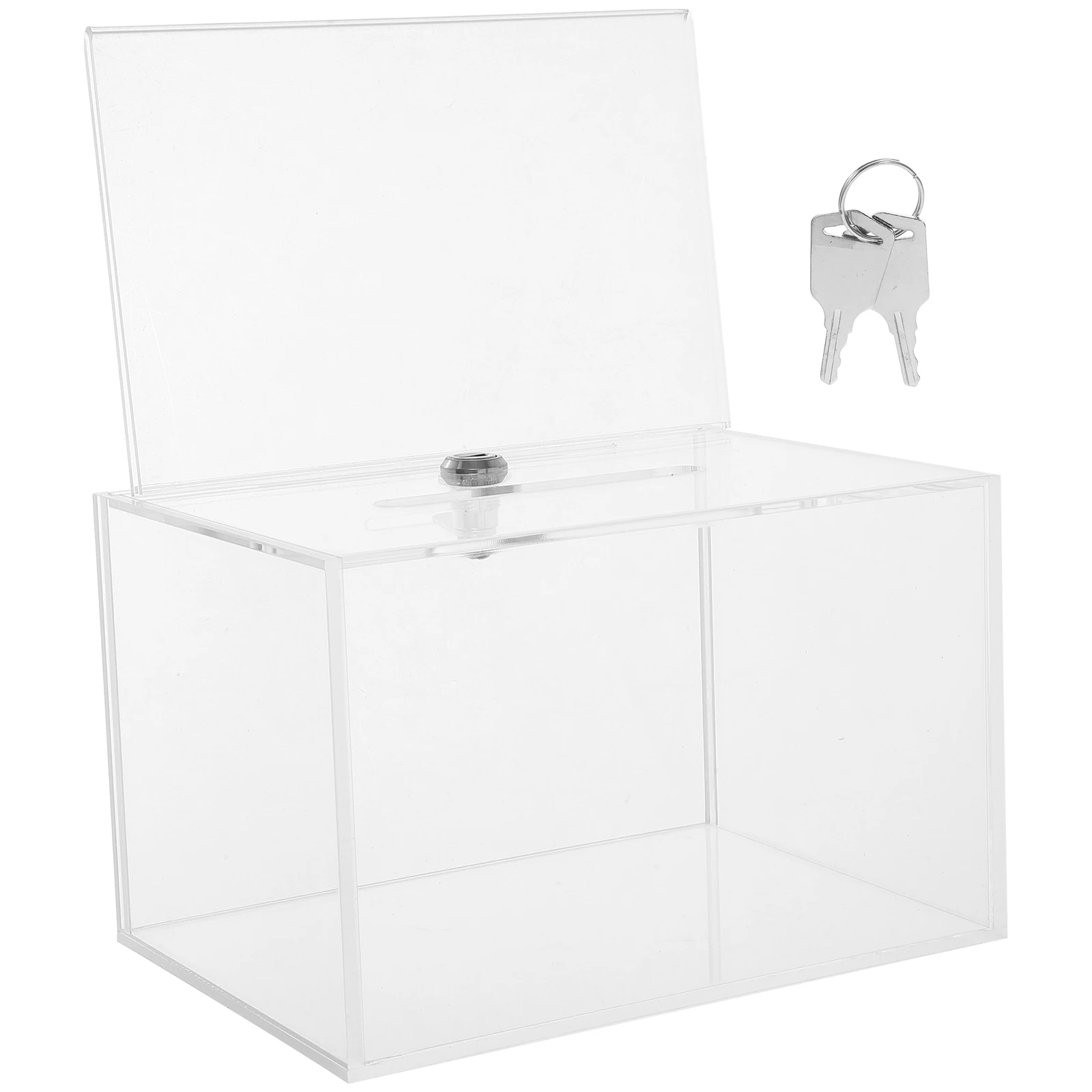 

Clear Acrylic Suggestion Box Lockable Donation Box for Schools Offices Community Feedback Collection Clear Donation Jar