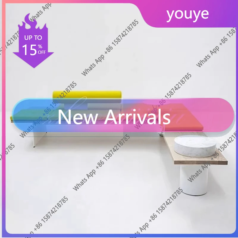 N67 Light luxury minimalist office lounge area business reception hall shopping mall hotel creative design sofa stool side sever