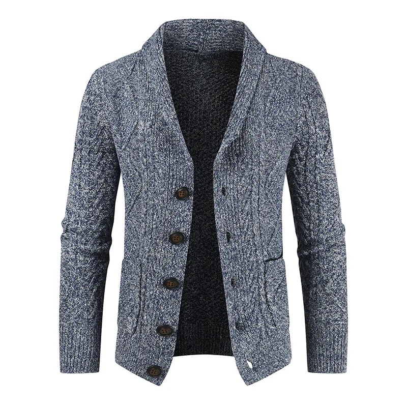 Herbst neue modische Revers lose lässige lang ärmel ige Strickjacke