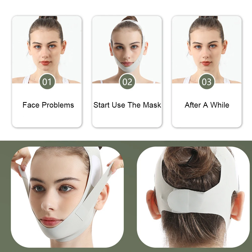 Reusable Face Lifting Bandage Cheek Firming Massage Strap V Line Face Shaper Women Chin Lift Up Belt Skin Care Beauty Tools