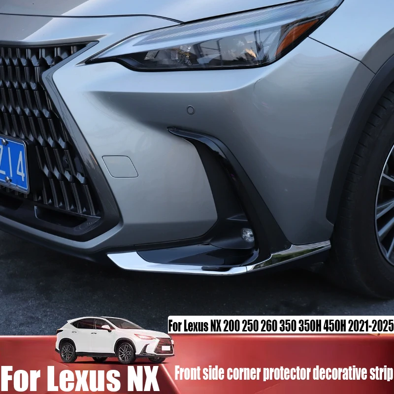 

Для Lexus NX 200 250 260 350 350H 450H 2021-2025 защитная полоса для передних и боковых углов, декоративная полоса для внешних аксессуаров автомобиля