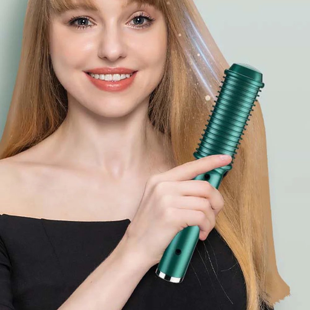 

1Set Hair Straightener Portable Hair Curler High-Quality Heating Comb No Pulling Anti-Scalding Fast Heat Up for Shiny Elastic