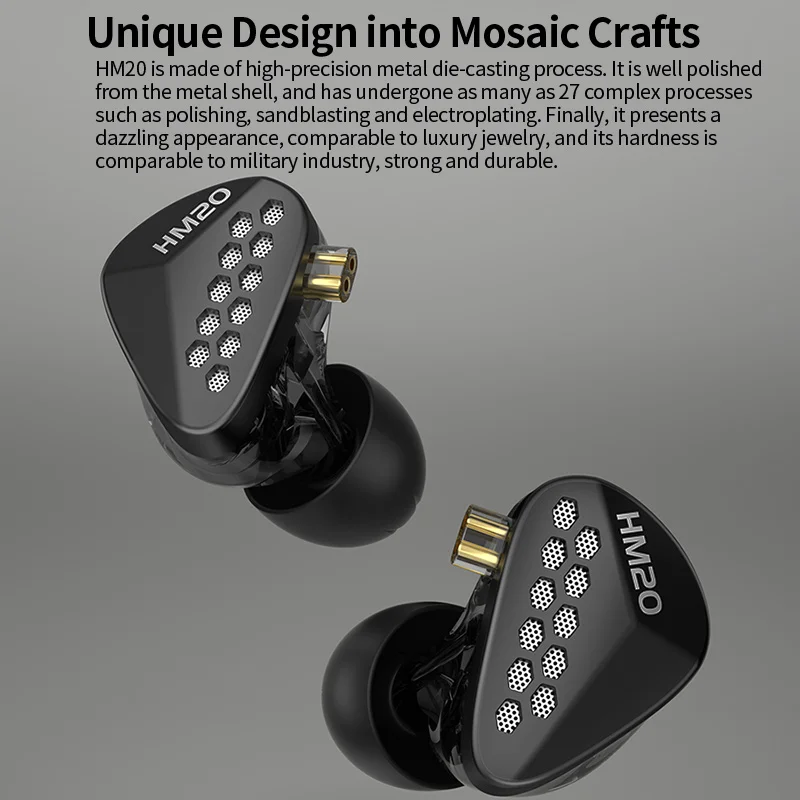 سماعات رأس CCA HM20 من الحديد 16 وحدة HIFI سلكية عالية الجودة للهاتف المحمول سماعات ألعاب رياضية حية