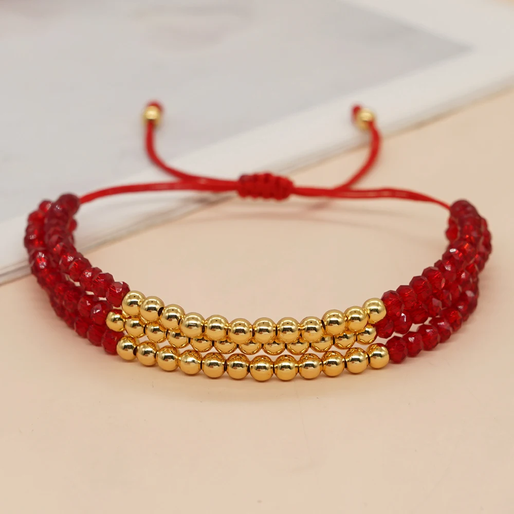 Go2boho Crystal Gold Plated Bead Chic Multi-layered Bracelets Women Boho Bohemian Summer Jewelry Gifts For Her