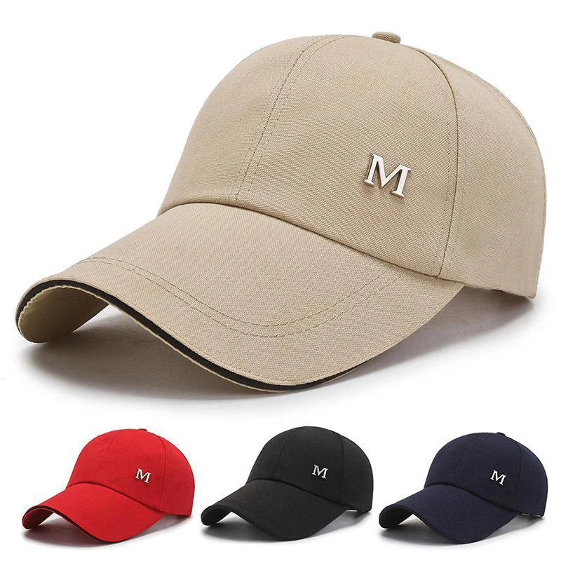 

Men Women Baseball Cap Summer Cotton Hat Snapback Hip-Hop Cap Adult Sport Sun Hat Casual Long Brim Sunscreen Golf Cap