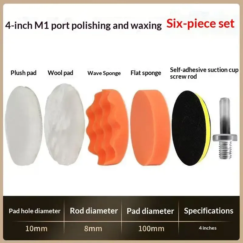6-teiliges Schaumstoff-Polierpad-Set, Poliermaschinen-Wachspads 3/4/5/6/7 Zoll zum Entfernen von Kratzern, Auto-Polierschwamm-Pads-Set