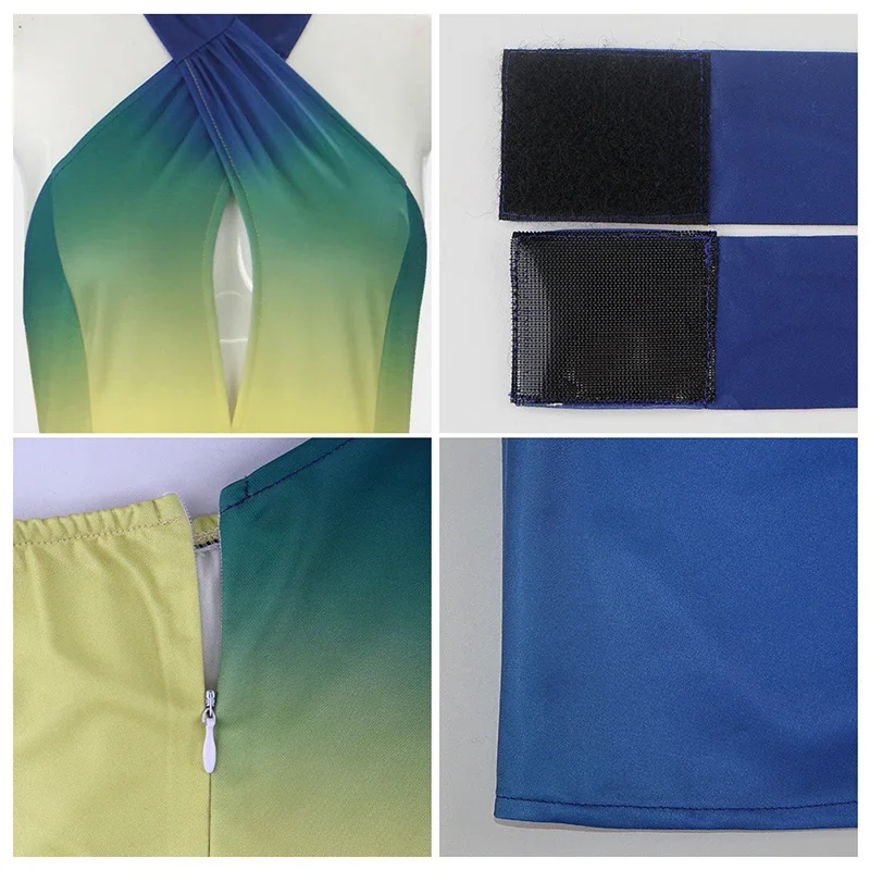 Robe dos nu Anime Kate Hudson, robes formelles colorées robe Maxi ombrée grande taille pour Costume d'halloween pour femme