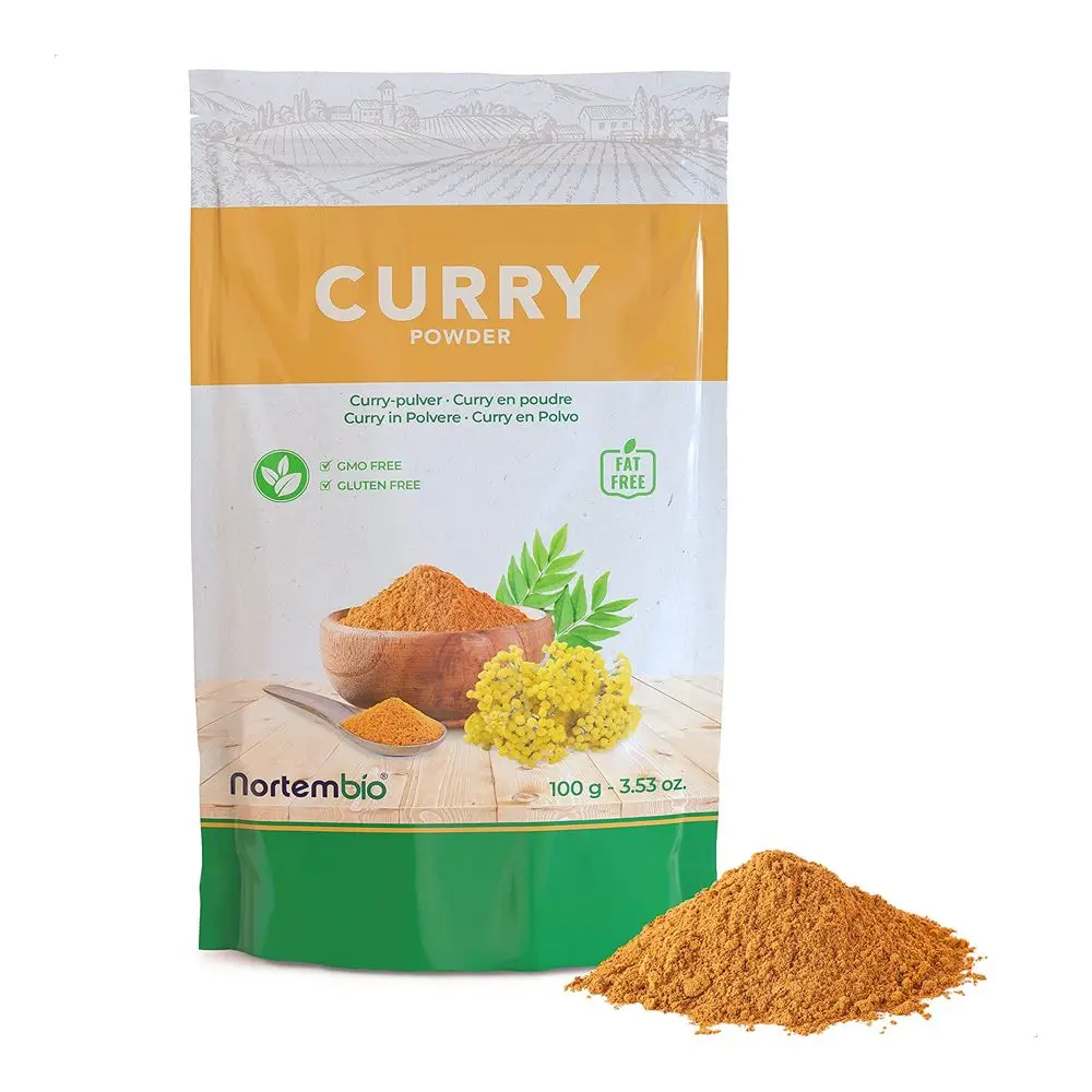 NORTEMBIO Curry en Polvo 100% Natural 100g | Sin Conservantes ni Aditivos | Vegana y Sin Gluten