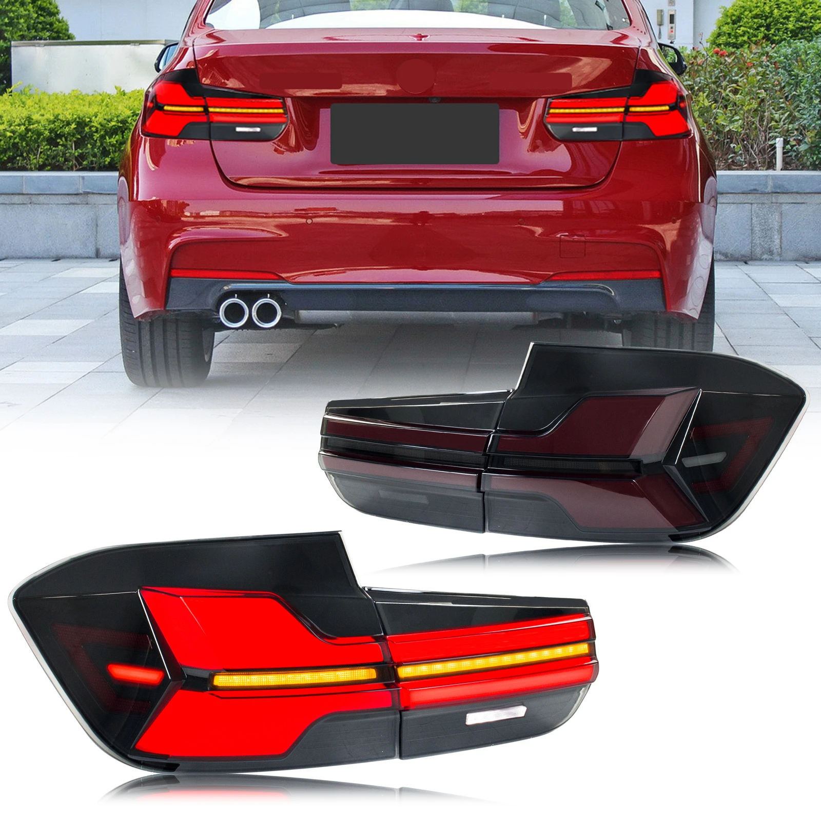 

LED Tail Lights Assembly for BMW 3-Series F30 F80 M3 2013-2018 Animation Sequential Turn Signal Trunk Rear Brake Lamps