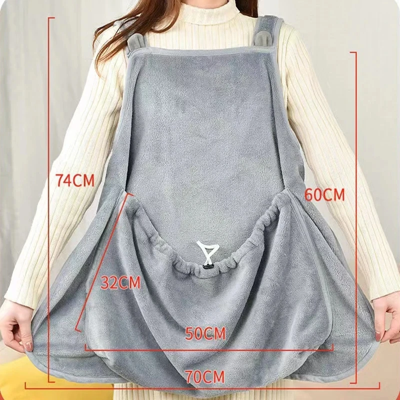 Cozy Pet Carrier Apron For Small Cats And Dogs - Perfect For Outdoor Winter Travel - Features Hanging Chest Bag And Cat Sleeping