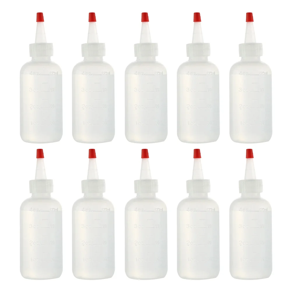 10 Pcs Hair Color Bottle Applicator Squeeze Bottles Sauce with Cap Pointed Mouth