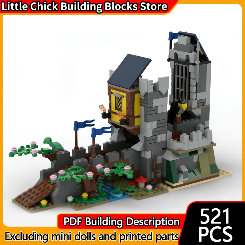 

Средневековый замок, модель MOC, строительные кирпичи, средневековая замочная башня, модульные технологии, подарки, праздник, сборка, детские игрушки, костюм