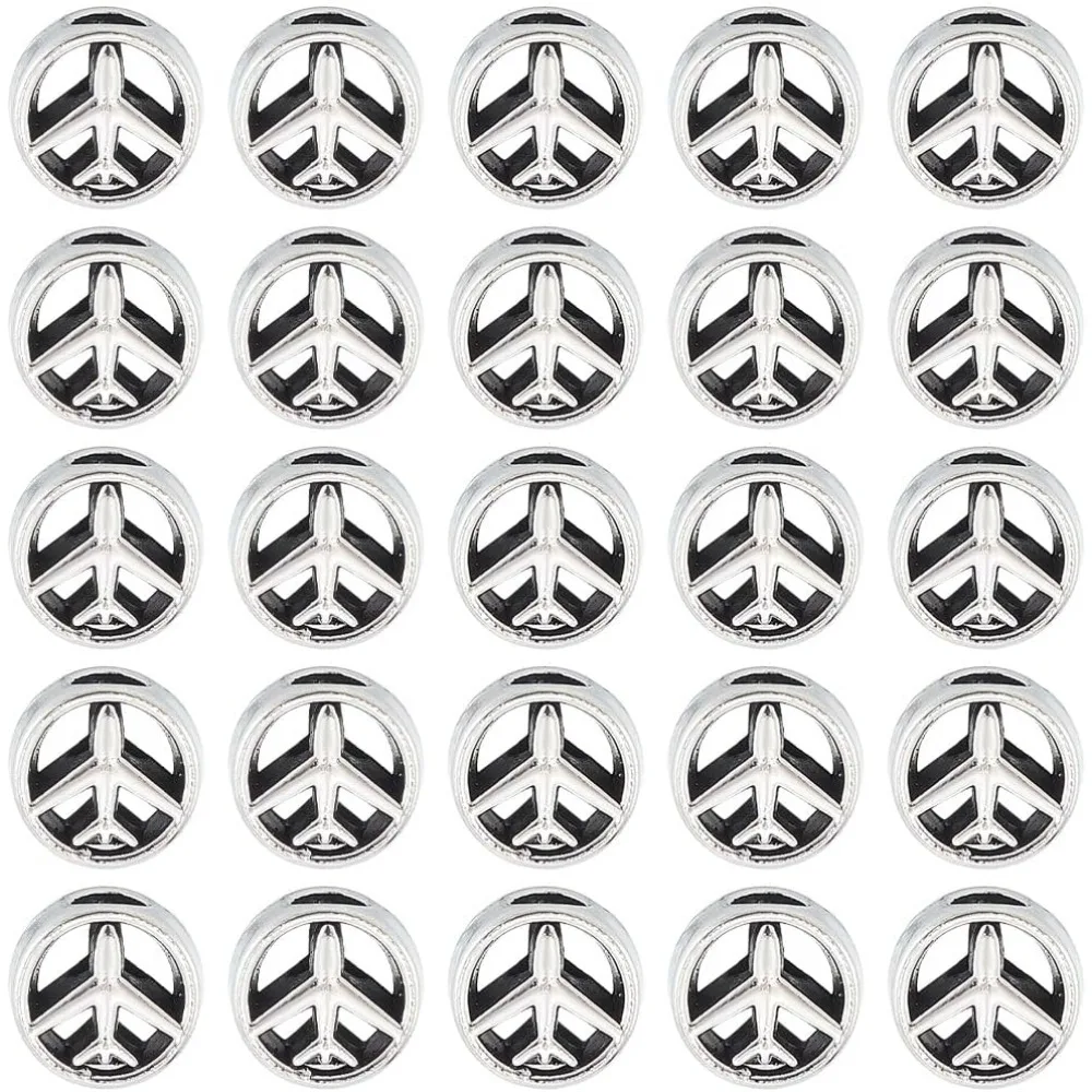 

1Box 80Pcs Air Plane Bead Airline beads 4mm Big Hole Antique Silver Alloy Aircrafts Vintage Aircraft Loose Spacer Airplane Beads