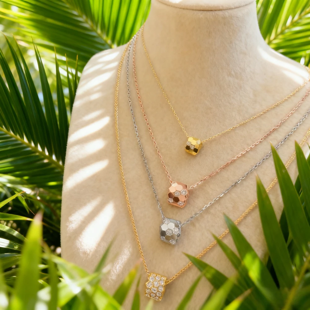 

Модные украшения Шестиугольное сотовое ожерелье: вневременные, универсальные свадебные подарочные украшения для нее, модные