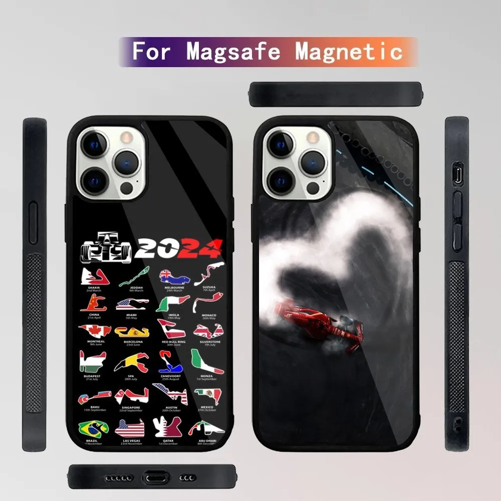 F1 Race Tracks Circuits 2024 Phone Case For iPhone 15,14,13,12,11,Plus,Pro,Max Mini Magsafe Magnetic Wireless Charging