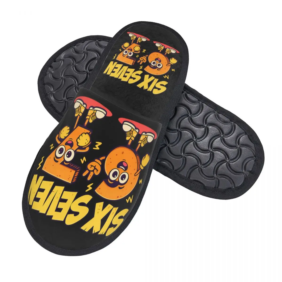 Custom 67 Six Seven Brainrot Guest Slippers for Bathroom Women Funny Number House Slipper