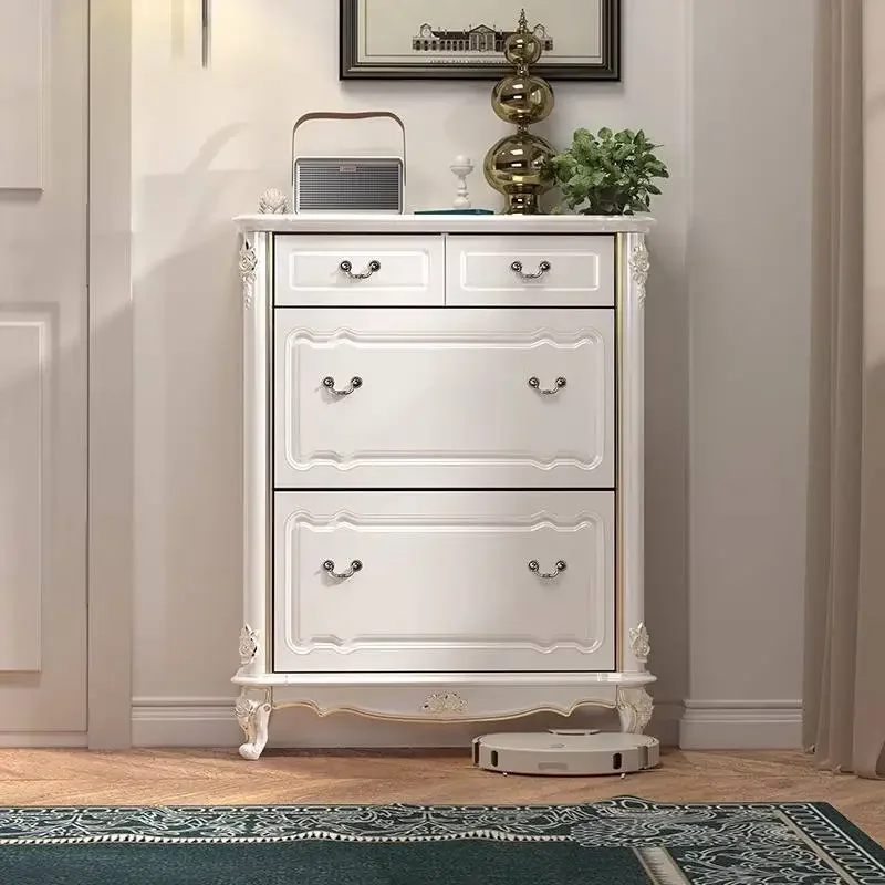 

Ergonomic White Nordic Shoe Cabinet Wooden Modern Space Saving Shoe Rack Luxury Entryway Vintage Meuble Chausssure Furniture