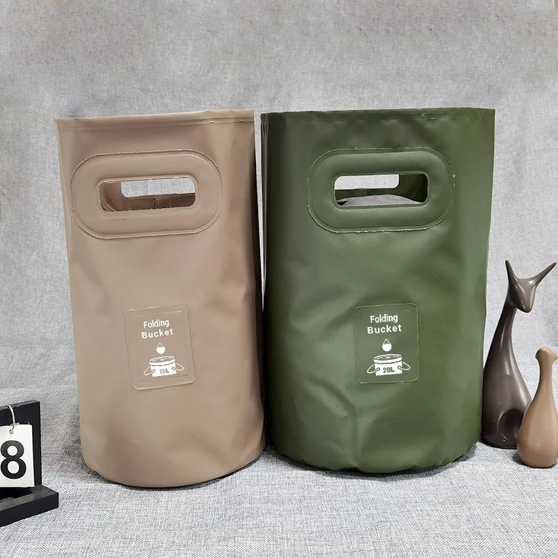 

Outdoor Folding Bucket Camping Trash Can Foldable Storage Round Bucket for Travel Fishing Boating Self Driving Barbecue Cleaning