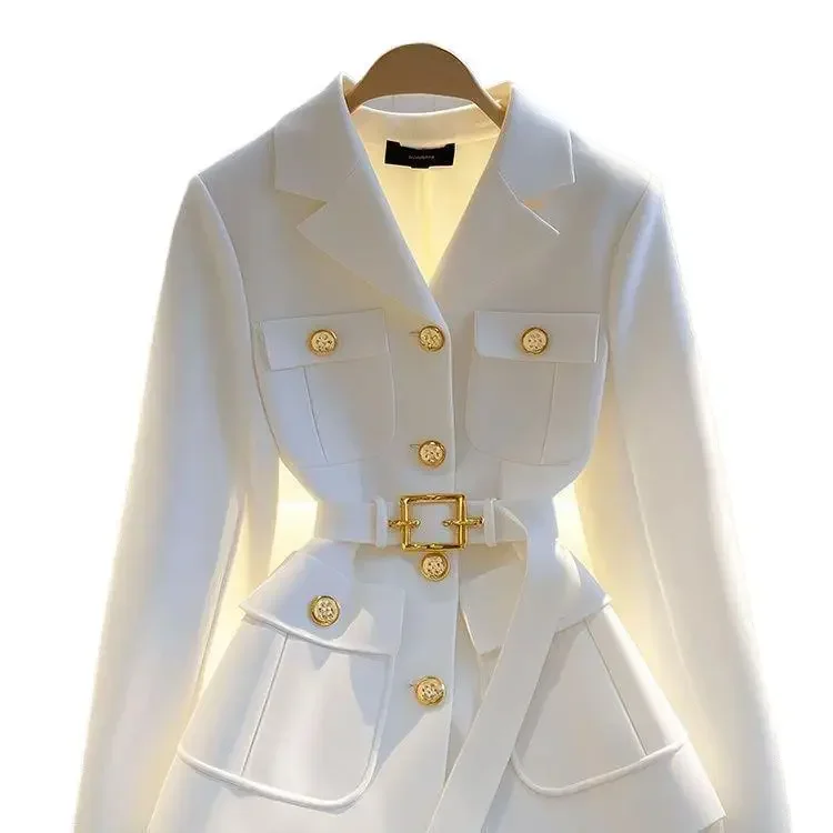 Frauen Anzug Jacke 2025, Frühling Herbst High-End-Temperament Damen Blazer Mantel Koreanische Version Mode Vielseitige Dame Oberbekleidung