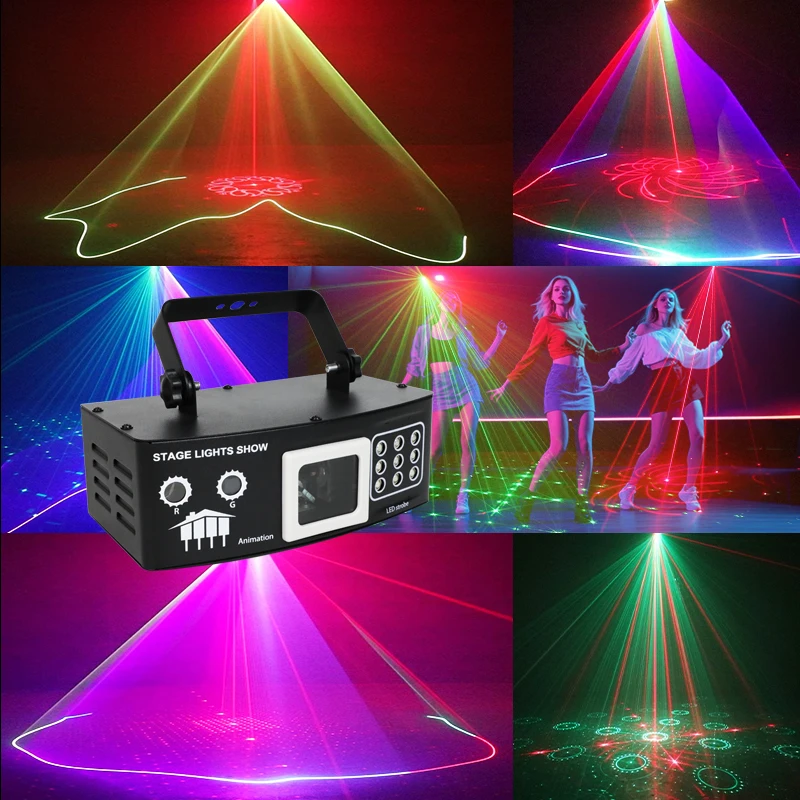 

Лазерный DJ Light Аудио Стробоскоп RGB DMX проектор Эффект лазерного луча Пульт дистанционного управления Рождественский дом Рождественские каникулы