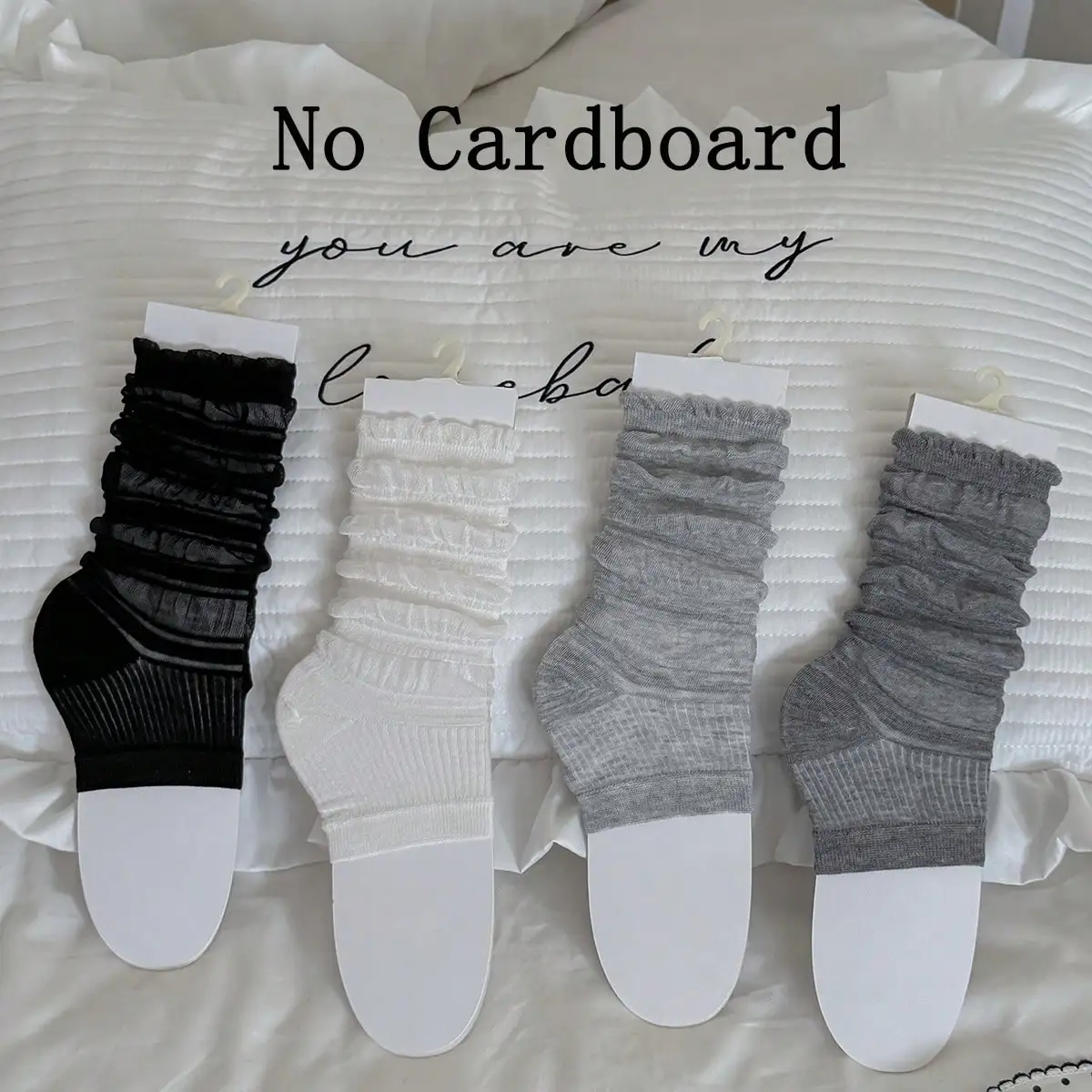 Damen-Beinstulpen Neue Mode Damen-Socken Einfarbig Dünn Sommer Mädchen-Socken mit Rüschen im Koreanischen Stil