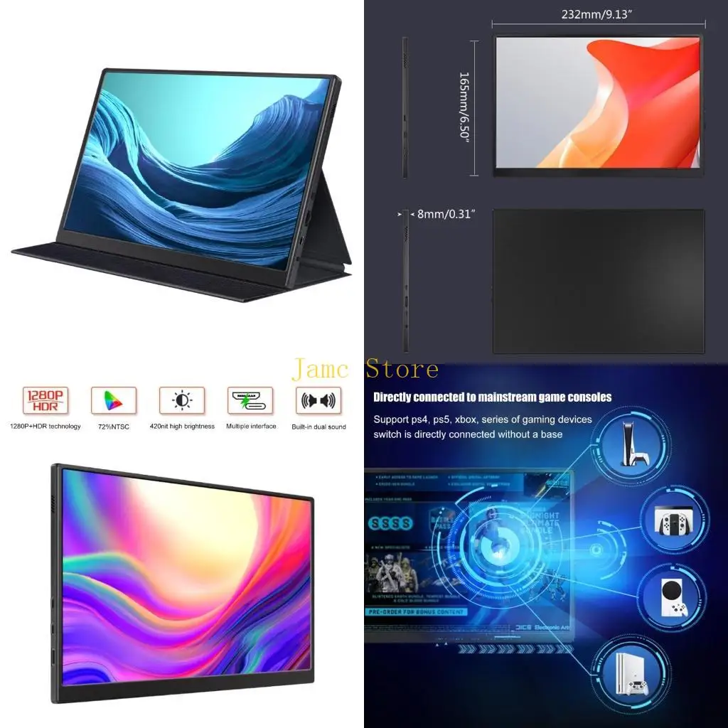 

LX0B Laptop Screen Extender 10.5" Attachable Portable Monitor for Laptop FHD USB Laptop Dual Screen, Plug and Play for Mac