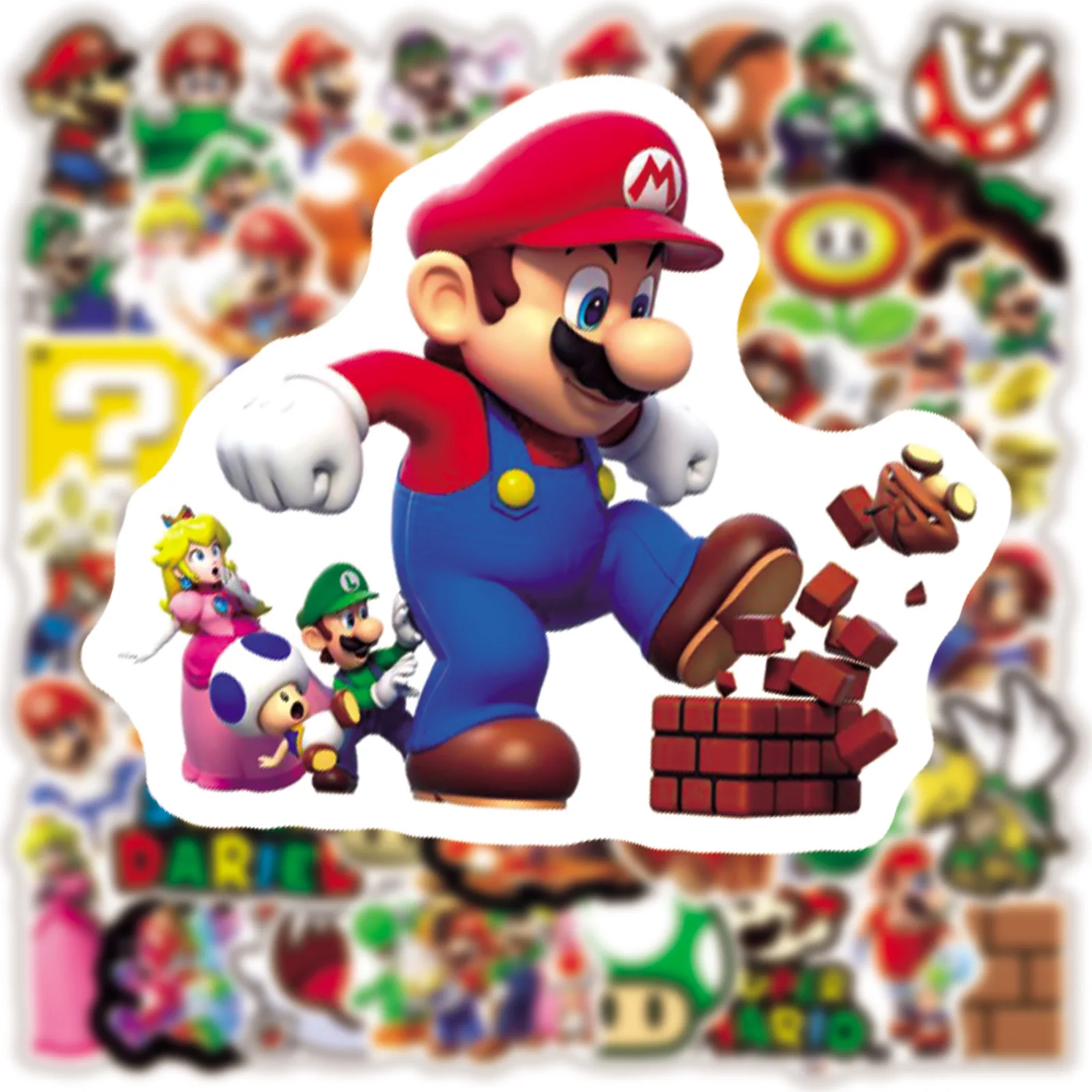 50/100Pcs Cartoon gra Super Mario naklejki na laptopa notatnik Scrapbooking lodówka telefon wodoodporny kalkomania zabawki dla dzieci