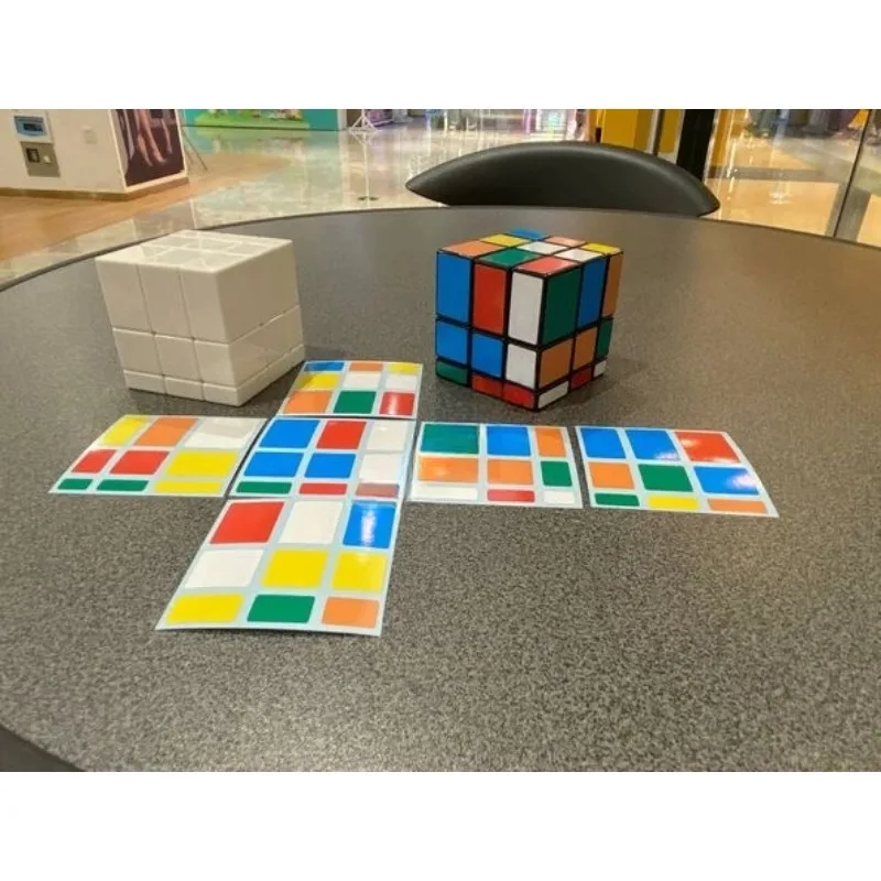 Calvin's puzzle 3x3 cubo espelho de terror 3x3x3 cubo corpo preto com diy adesivos de 6 cores fundido revestido cubo mágico brinquedos engraçados