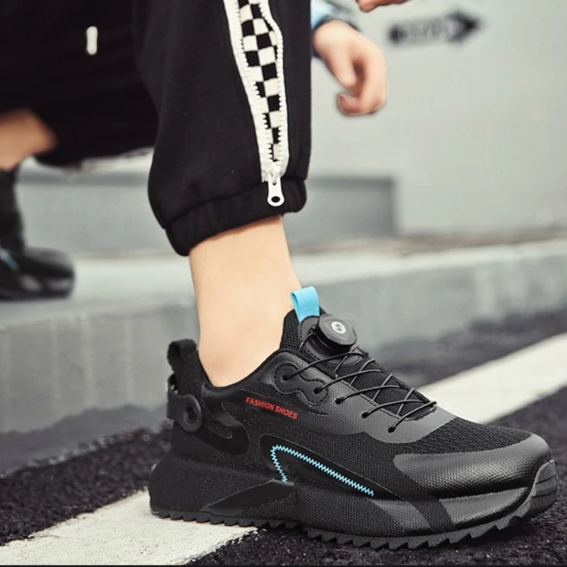 

Men's Springback Soft-soled Shock-absorbing Flying Fabric Gradient Color-matched Belt Outdoor Casual Sports Running Shoes