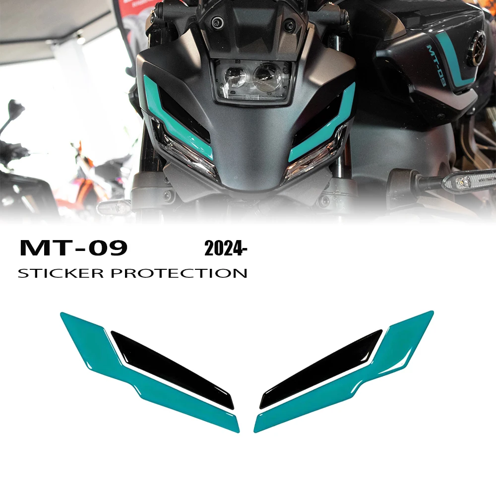

Motorcycle Headlight Handguard Shield Sticker Decal 3D Protection Decals Waterproof Blue For MT-09 MT 09 2024 2025