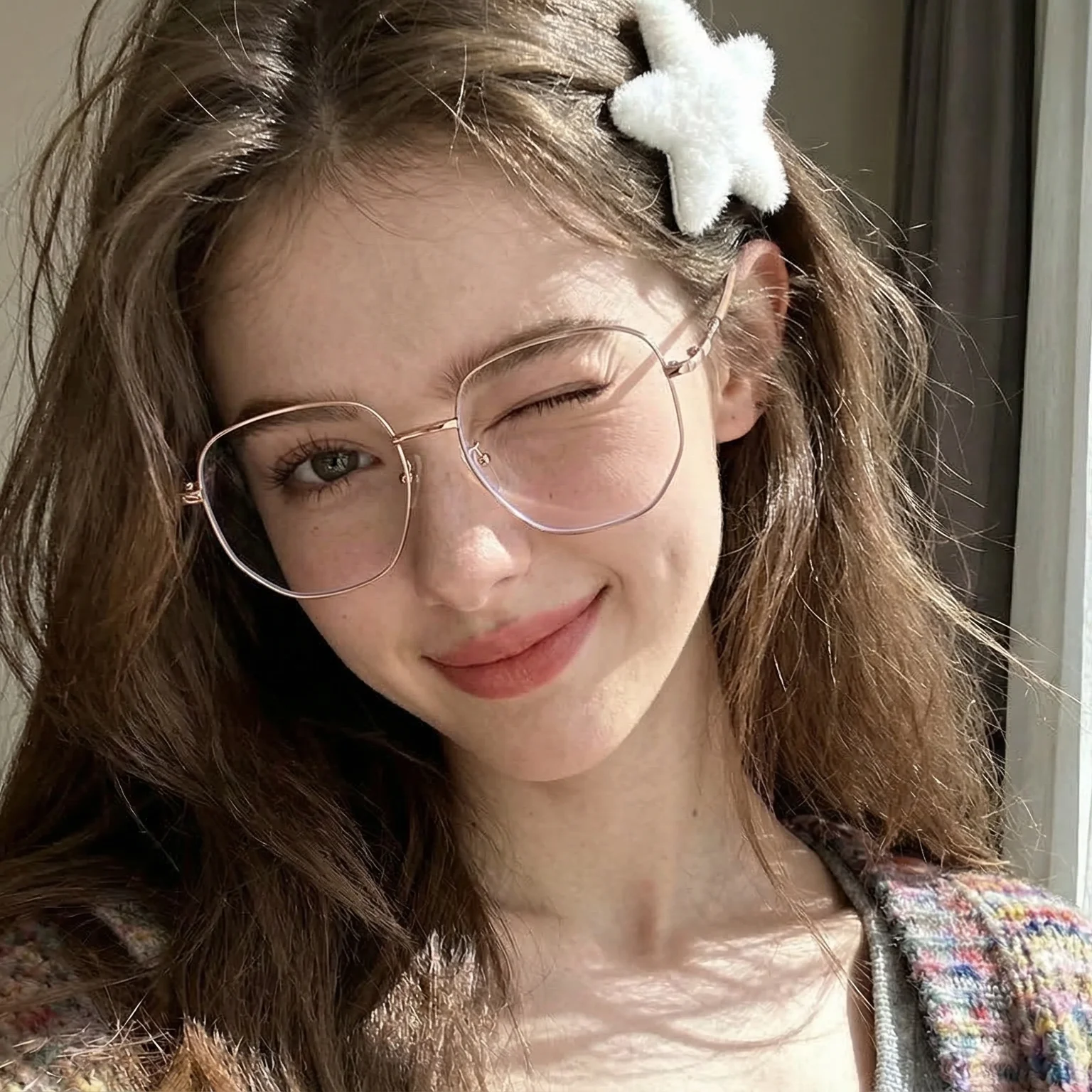 Vielseitige Leichtgewicht-Unisex-Brille mit Polygonalem Metallrahmen und Blaulichtfilter für Computer, Büro, Gaming und Lesen