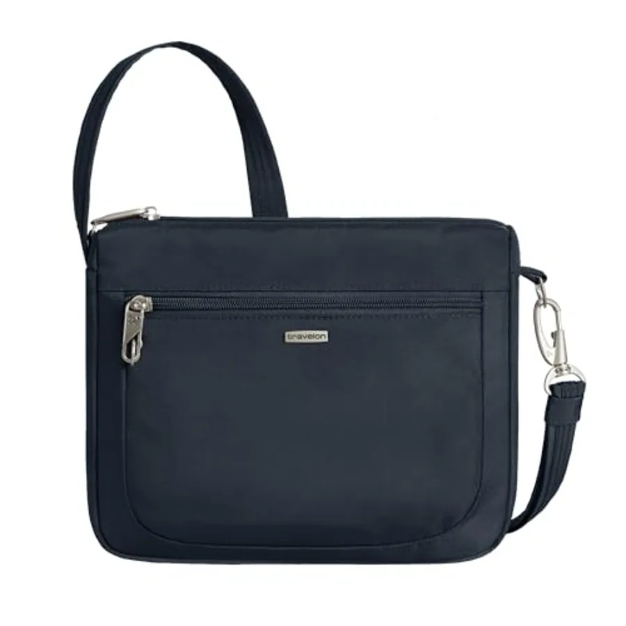 

Anti-Theft Classic Small East/West Crossbody Bag for Daily Commute, Nylon Fabric, Black, Water-Resistant and RFID-Blocking