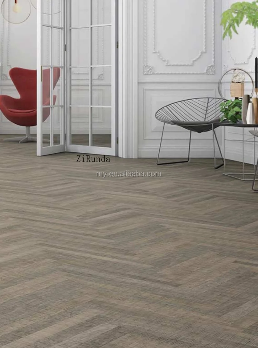 Lantai parket kayu ek Eropa versi kustom, lantai herringbone sangat sempit