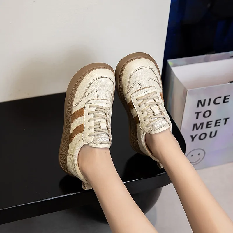 Sapato único casual e minimalista para mulheres, sapatos planos antiderrapantes elegantes com cadarço, nova temporada 2025