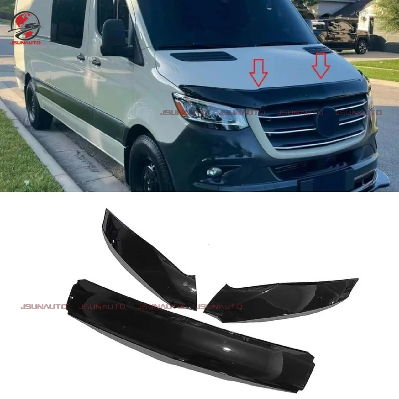 

Car Exterior Accessories Engine Hood Stone Guard 3 PCS For Mercedes 907 Sprinter 2500 3500 Hood Protection Sand Block