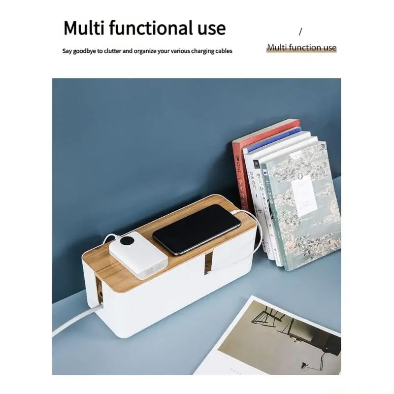 M5TD Minimalist Cable Storage Container Natural Cover PP Convenient Wire Solution