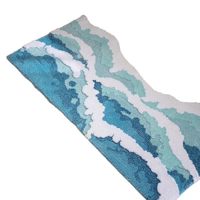 

Ocean Wave Bedroom Carpet Bedside Blanket Art Living Room Sofa Blanket Bedside Blanket Children's Reading Area Floor Mat Househo