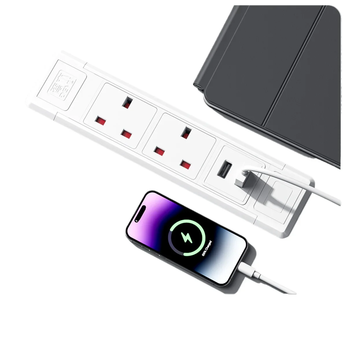 FUNAYA Recessed Desktop Built-in Socket with 2USB Type-c UK SA 2 USB Buit-in Table Concealed Hidden Embedded Office Socket Alloy