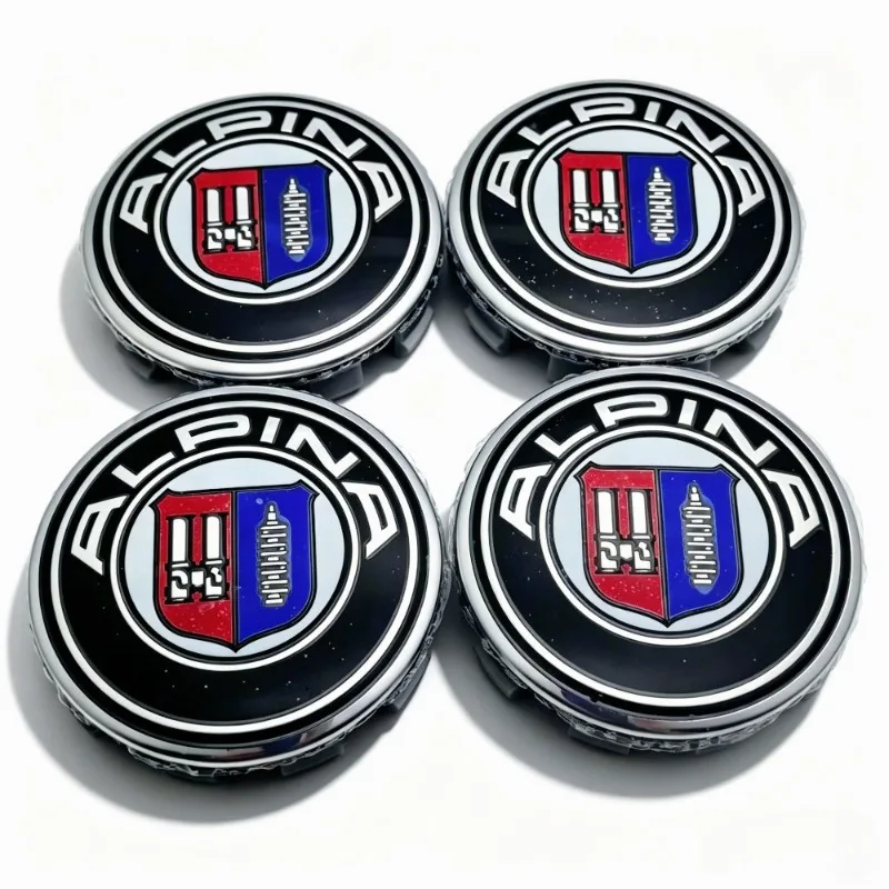 4er-Set Alpina Logo Emblem Radnabenkappen 68MM Clips 65MM Radnabenkappen Felgenabdeckungen Staubschutz Ersatz Autozubehör – Detail 6