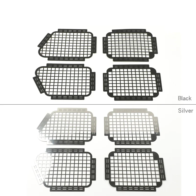 Simulation Black Silver Metal Protective Net Car Window Net for 1/10 RC Crawler Car Traxxas RD110 TRX4 SCX10 Diy Accessories