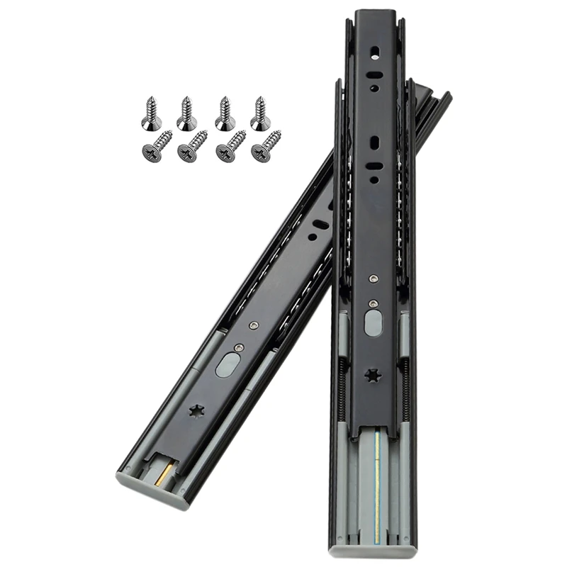 Cabinet Thickened 3-Section Buffer Mute Drawer Slide Rail Damping Wardrobe Door 3-Section Track