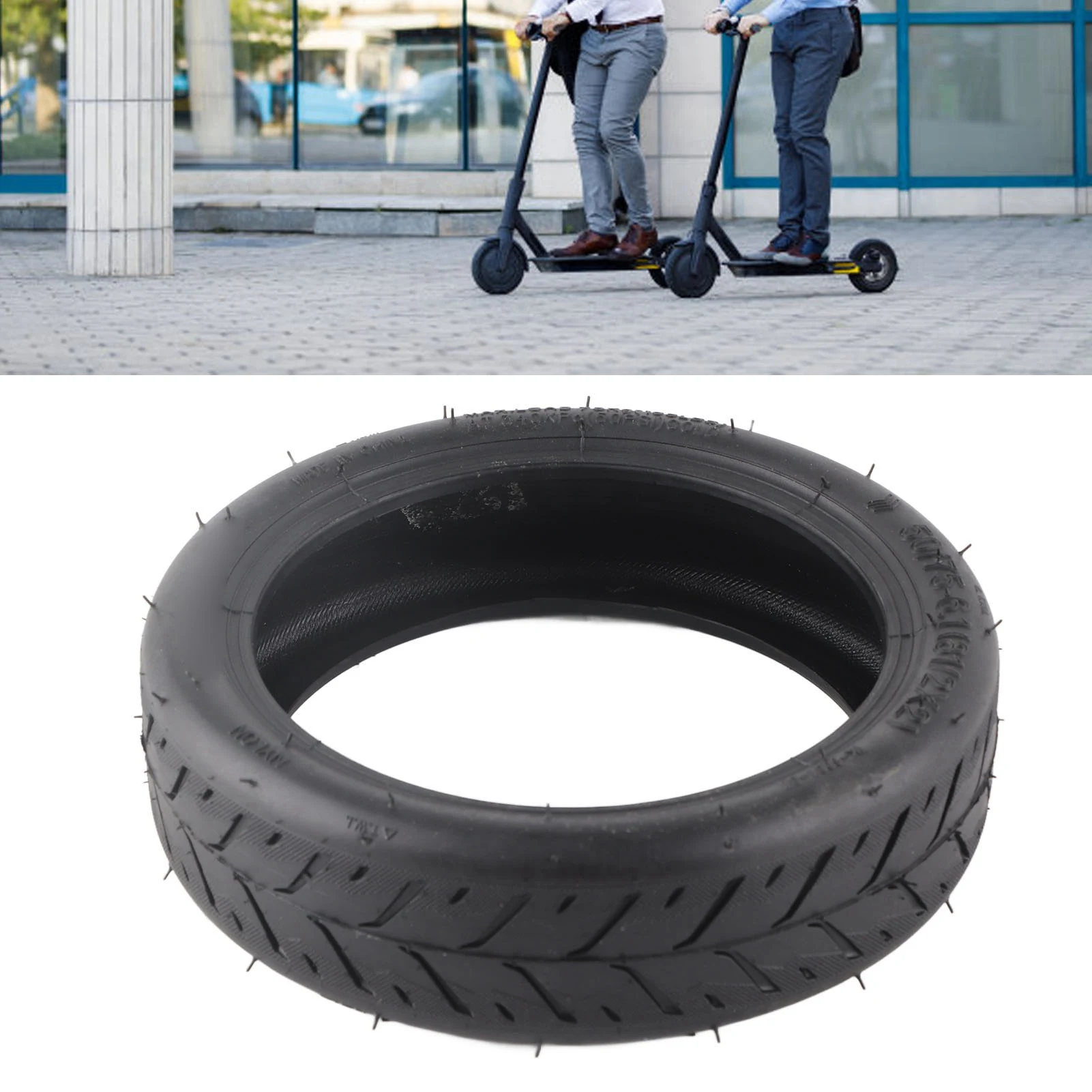 

Electric Scooter Parts 50/75‑6.1 Electric Scooter Tire Rubber Grooves Excellent Grip Shock Absorption Electric Scooter Parts