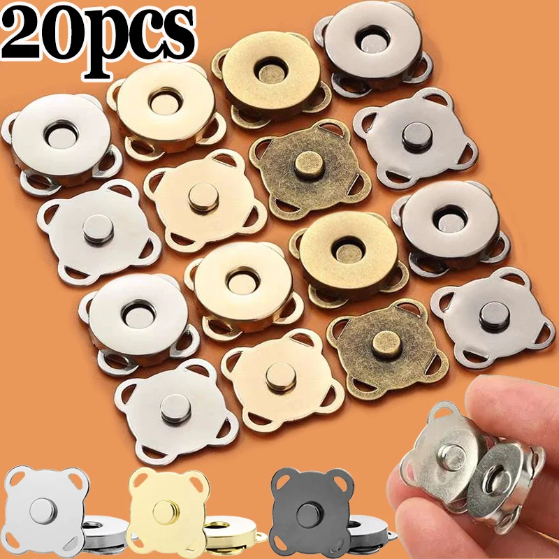 1/10pairs Magnetic Snap Fasteners Clasps Buttons Handbag Purse Wallet Craft Bag Parts Mini Adsorption Buckle DIY Craft Wholesale