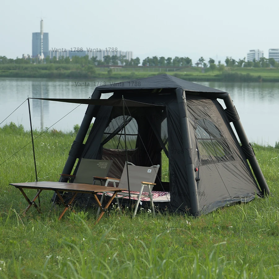 Outdoor China Inflatable Camping Tents Waterproof Camping House Air Pole Blow up Camping Overnight Field Equipment Four Season