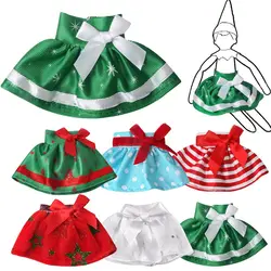 Elves Clothes Christmas Doll White Red Green Dress Baby Toys Accessories Skirt For Children's Christmas Gifts Doll Accessories