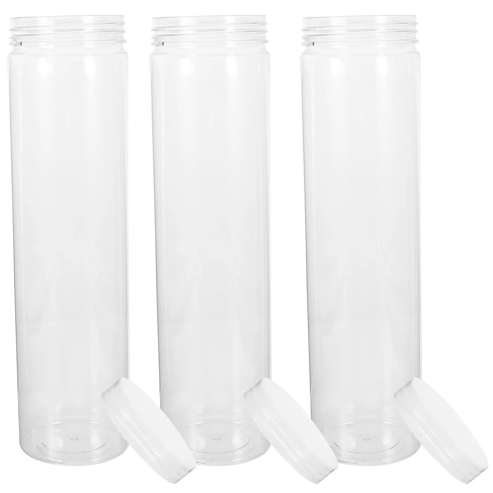 

3Pcs Clear Plastic Jars with Lid Kitchen Storage Containers for Dry Food Cereal Nuts Grains Rice Flour Sugar Milk Powder