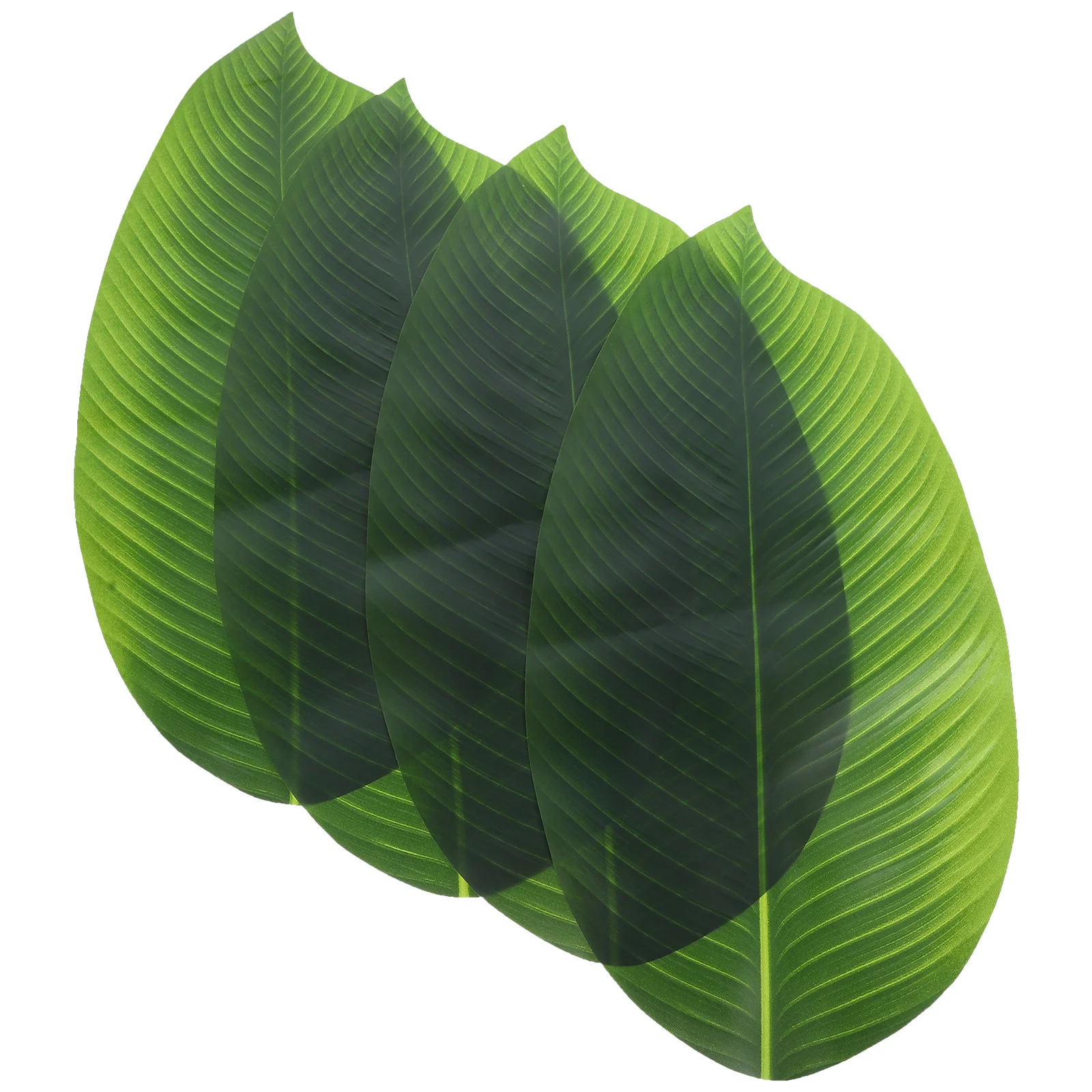 

4Pcs Artificial Leaf Placemats Simulation Tree Leaves for Restaurant Home Party Use Green Decorative Leaves Table Food Mat