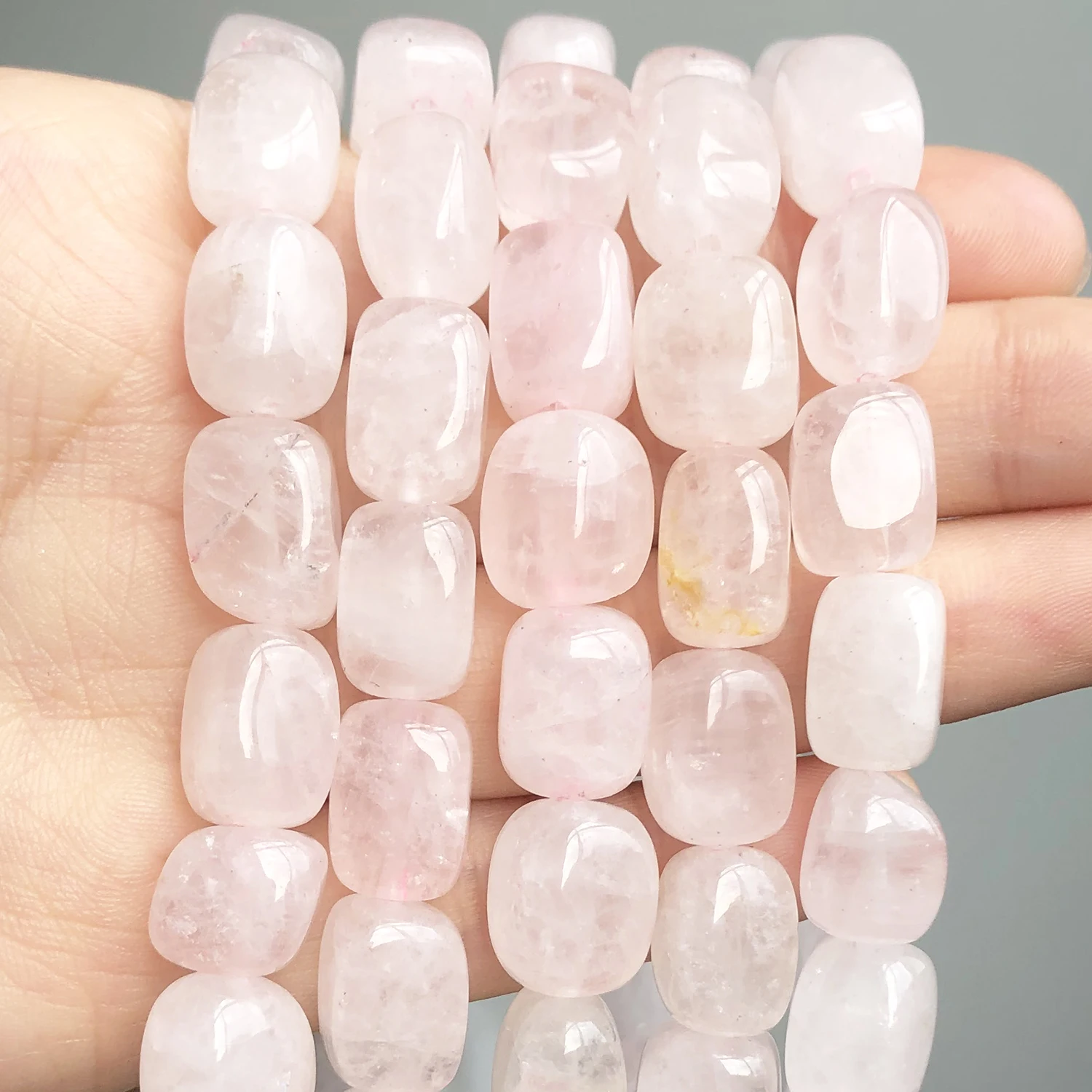 8x12mm Irregular Pink Quartz Stone Beads Natural Loose Spacer Beads for Diy Handmade Charms Bracelet Jewelry Making Accessories